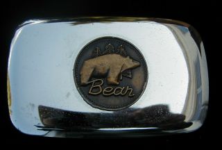 Bear Petroleum Belt Buckle Oil & Gas Producer Vintage 1980 