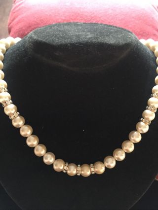 Vintage Napier 18 Inch Faux Pearl Necklace Costume Jewellery