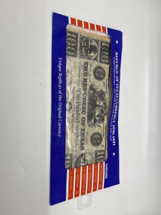Republic Of Texas Currency 1838 - 1841 Antique 6 Bills $3,  $5,  $10,  $20,  $50,  $100