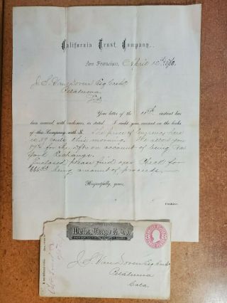 1870 San Francisco Wells Fargo Express Letterhead Ca Trust Price Currency Cover