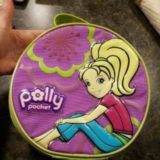 Polly Pocket Carrying Case Bag Zippered Storage For Dolls 2005 Round