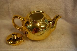 Vintage Hall China Golden Glo 2 Cup Personal Teapot