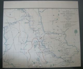 Antique Civil War Map:gens.  Sibley & Sully Expedition Against The Sioux
