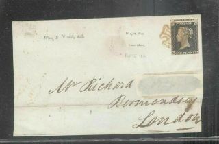 Great Britain Uk 1840 1d Penny Black On Early May 15 Cover