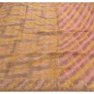 Tcw Vintage Saree 100 Pure Silk Embroidered Woven Craft 5 Yd Fabric Sari
