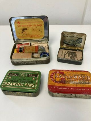 Vintage Tins Girl Guides First Aid Outfit Type Cleaner Empty Tins E48