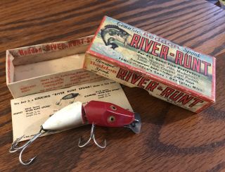 Vintage Fishing Lure Heddon Jointed River Runt Spook Sinker W/box Paperwork 9010