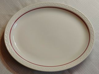 Syracuse China Econo Rim Restaurant Ware Red Cardinal 12 " Oval Serving Platter