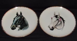 2 Vintage Horse Head Collectible Ceramic China Plates Kelvins Exclusives Japan