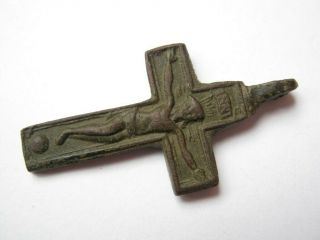 Vintage Antique Christianity Bronze Body Cross