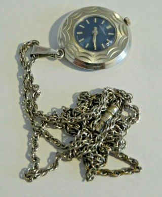 Vintage Ingersoll Hand Winding Mechanical Necklace Pendant Watch On Chain