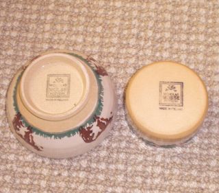 TWO Nicholas Mosse Made in Ireland Pottery Objects - Small Cow Bowl,  Holly Bowl 3