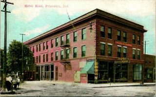 Antique Postcard Princeton Indiana " Hotel Kidd " Clark 