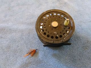 Vintage Shakespeare Russell No.  1895 Fly Fishing Reel With Line,  Leader & Fly