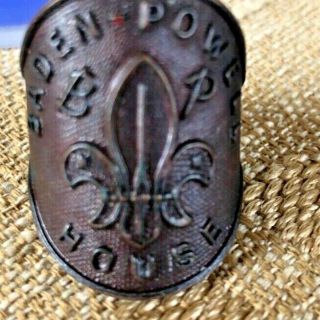 Boy Scouts Vintage Baden Powell House Woggle Metal Emblem