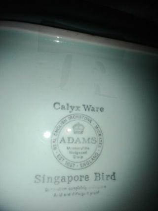 Adams calyx ware singapore bird Serving Platter 14.  5 inches.  Perfect. 2