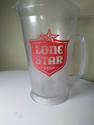 Vintage Lone Star Beer Plastic Pitcher 9.  5 " Tall