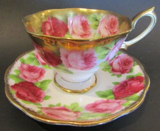 Vintage Royal Albert Crown China Old English Rose Teacup And Saucer