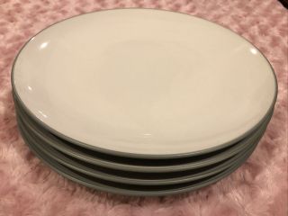 Set Of 4 Noritake Colorwave Green 8485 Stoneware Dinner Plates 10.  5”