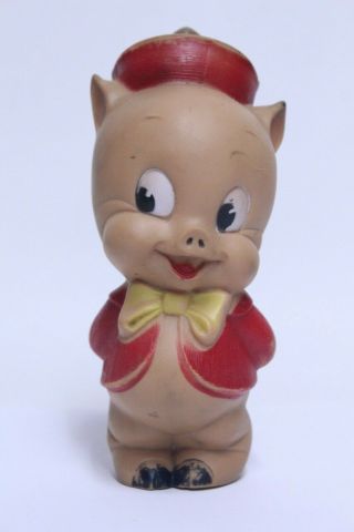 Vintage Sun Rubber Co.  Porky The Pig Soft Rubber Squeak Toy