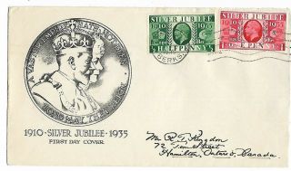 Gb 1935 Silver Jubilee 1/2p &1p Issues Fdc Windsor 7 My With Better Cachet