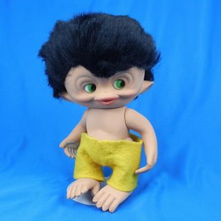 Vintage Unica Monkey Troll Doll Rooted Hair Boy Jolly Toto Belgium 1965