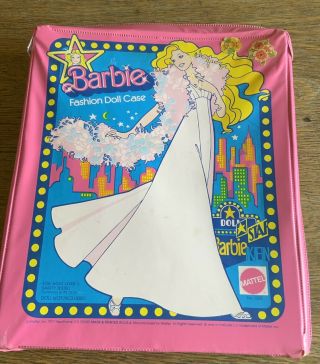 Vintage Mattel 1977 Barbie Fashion Doll Case Trunk Suitcase Pink