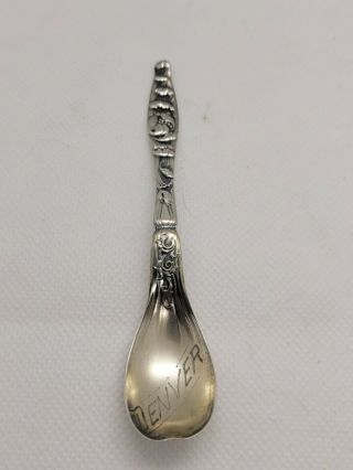 Vtg Whiting Sterling Silver Souvenir Spoon Denver Colorado