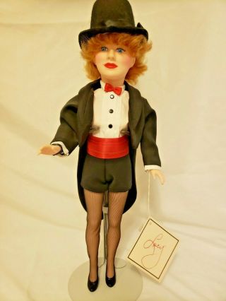 Vintage 1985 Effanbee Lucy Doll Legend Series Heritage " Lucille Ball " W/stand