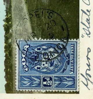 (rare Postmark ?) Tonga 38 U On Postcard To Usa Incl Zealand Stamp 1905