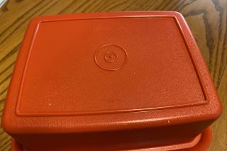 Vintage Tupperware Pack N Carry Lunch Box 1513 Paprika Orange - Box,  Lid & more 3