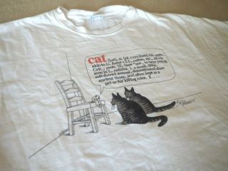 Vtg 90s B.  Kliban Art Crazy Shirts Cats Pets Funny White Graphic Tee T - Shirt L