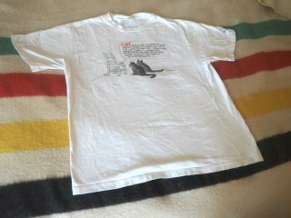 VTG 90s B.  KLIBAN Art Crazy Shirts CATS Pets Funny White Graphic Tee T - Shirt L 3