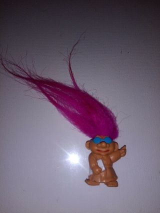 Vintage Troll Doll Toy 5 " Antique Collectible Figurine Trench Coat Pencil Figure