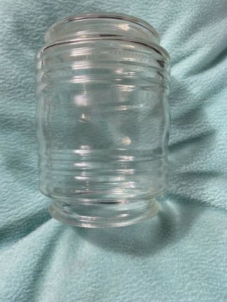 Vintage Glass Light Globe Jelly Jar Clear Ribbed Porch Industrial Porch