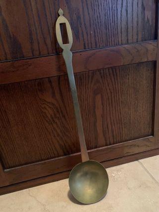 Vintage Antique Large Spoon/ladle Solid Brass 18” Long