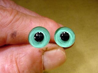 A Pair Vintage Solid Glass Eyes Size 10 Mm Teady Bear Taxidermy Age 1910 Art A23