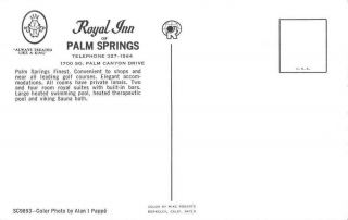 Palm Springs California Royal Inn Exterior View Vintage Postcard J76268 2