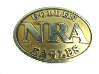 Nra National Rifle Association Golden Eagles Patriotic Belt Buckle Western Style