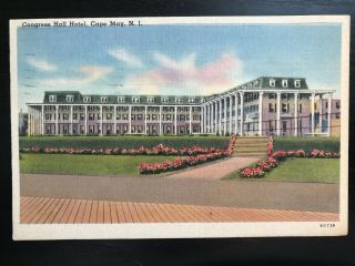 Vintage Postcard 1944 Congress Hall Hotel Cape May Jersey
