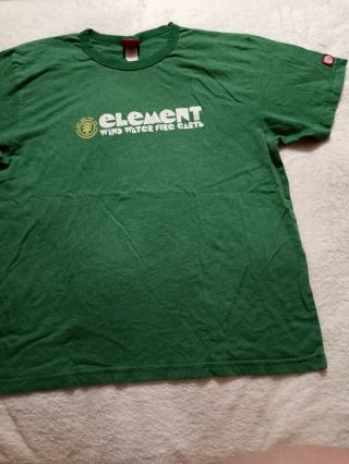 Vintage Element Skateboard Ringer T Shirt Mens L Green Usa