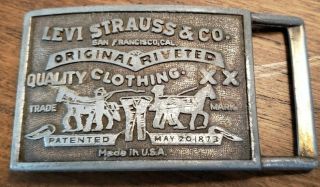 Levi Strauss & Co Riveted Vintage Belt Buckle Metal