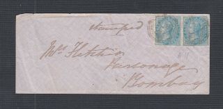 India Bangladesh 1861 1/2 Anna Pair On Domestic Use Cover Nowgong To Bombay