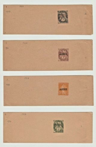Algeria 4x Newspaper Wrappers Overprints On French Items