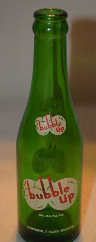 Vintage 1946 Bubble Up Soda Pop Bottle 7 Oz Duraglas Sharonville,  Oh