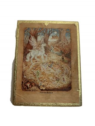 Vintage Antioch Bookplate Company Fairies,  Unicorn,  Whimsical Landscape
