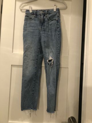 Madewell The Perfect Vintage Jean Womens High - Rise Raw Hem Size 24