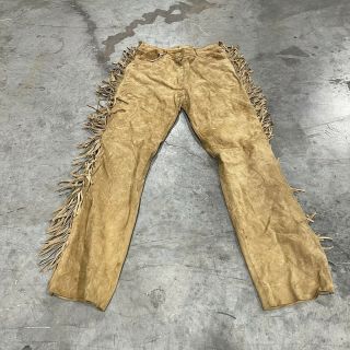 Vintage Brown Suede Leather Pants Size Medium