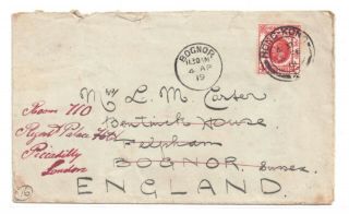 Hong Kong To The U.  K - " Hong Kong Hotel " Crested Envelope With 4c Tied 13.  2.  1919