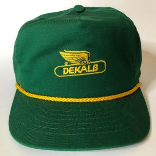 Vintage Dekalb Corn Seed Snapback Trucker Cap Hat Swingster Made In Usa Rope